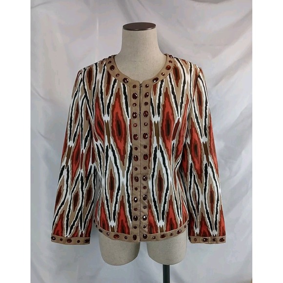 Tops - VTG Scott Taylor Fashion Jacket Women's Petite Size Medium Beaded Dress Coat 90s